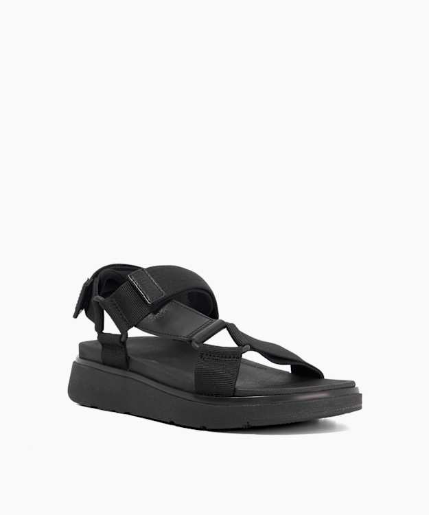 Dune London Gen-Ff Adj. Web - Black Adjustable Webbing Back-strap Sandals