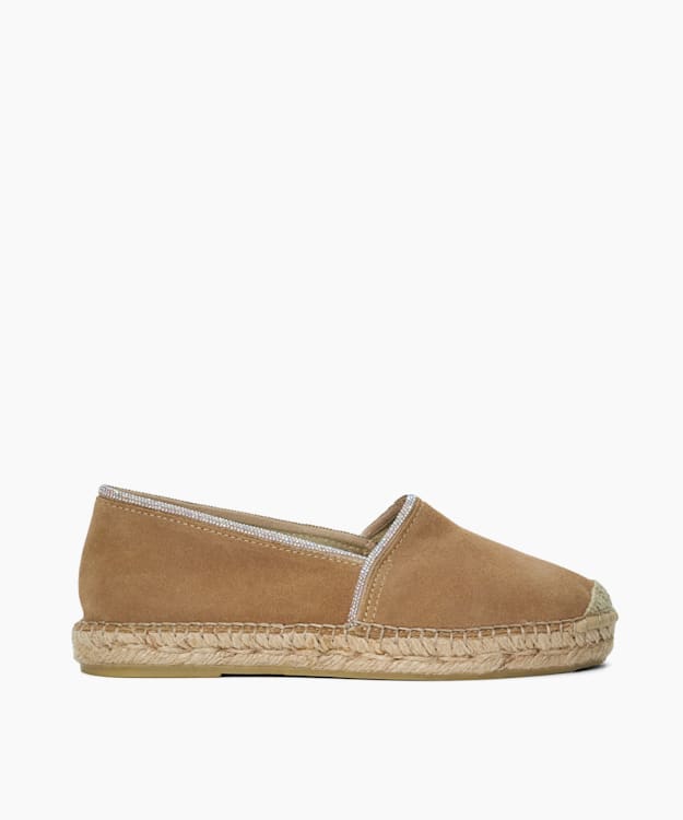 dune london Genivee - Camel Embellished Suede Espadrilles