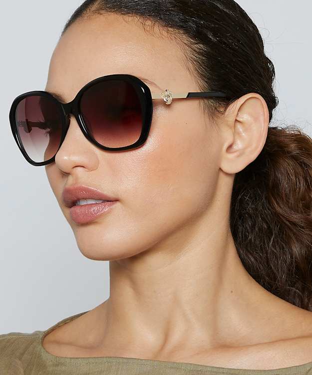 Dune London Georgia - Black Acetate Square Frame Sunglasses