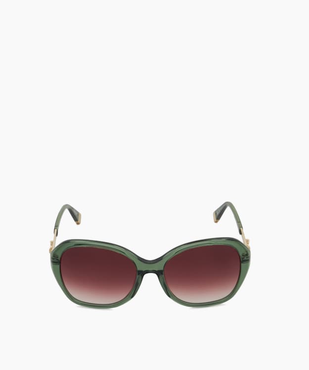 Dune London Georgia - Green Acetate Square Frame Sunglasses