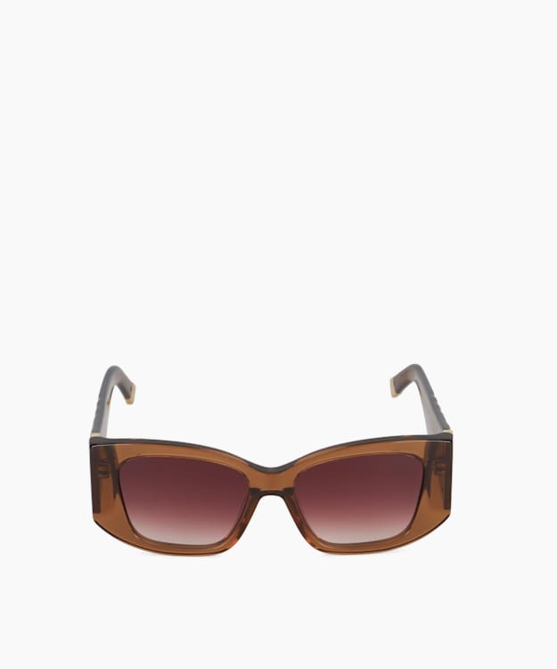 Dune London Gleam - Brown Rectangular Frame Sunglasses
