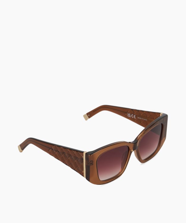 dune london Gleam - Brown Rectangular Frame Sunglasses