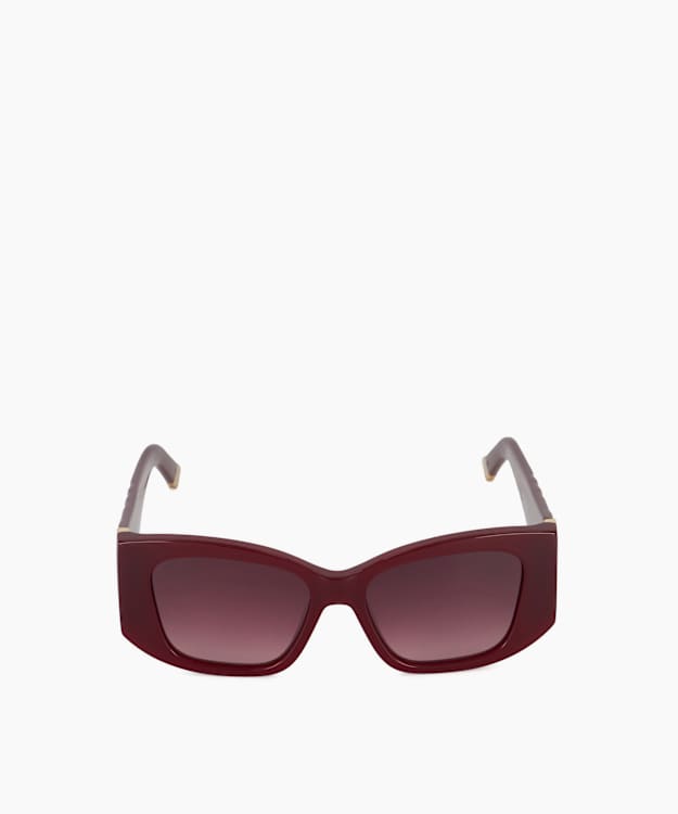 Dune London Gleam - Burgundy Rectangular Frame Sunglasses