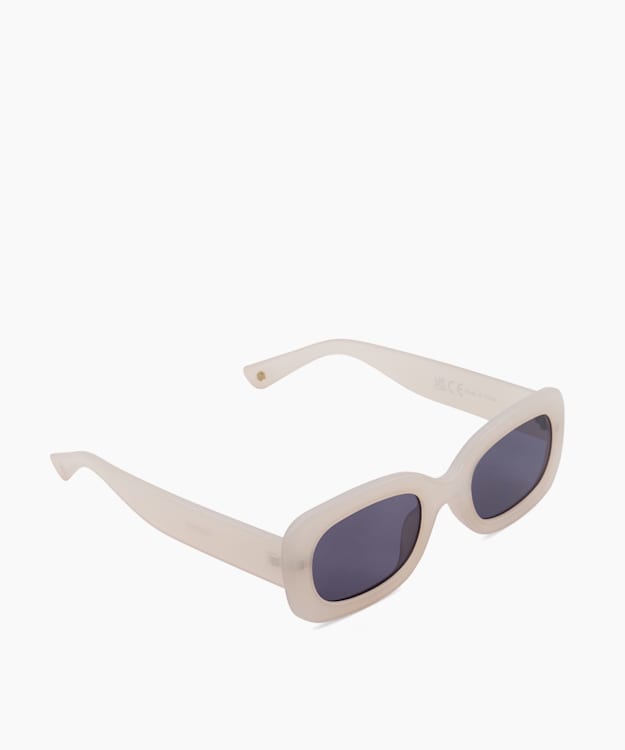 dune london Gleaming - Ecru Rectangular Frame Sunglasses