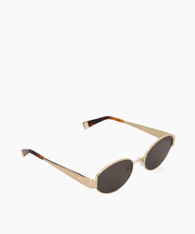 dune london Glee - Gold Oval Frame Tortoiseshell Sunglasses