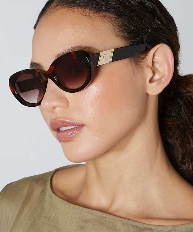 Dune London Glee - Tortoiseshell Oval Frame Tortoiseshell Sunglasses