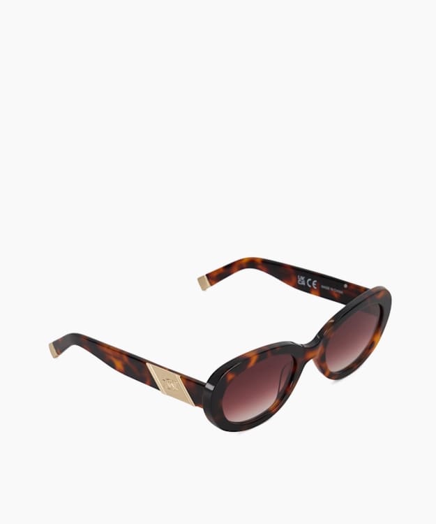 dune london Glee - Tortoiseshell Oval Frame Tortoiseshell Sunglasses