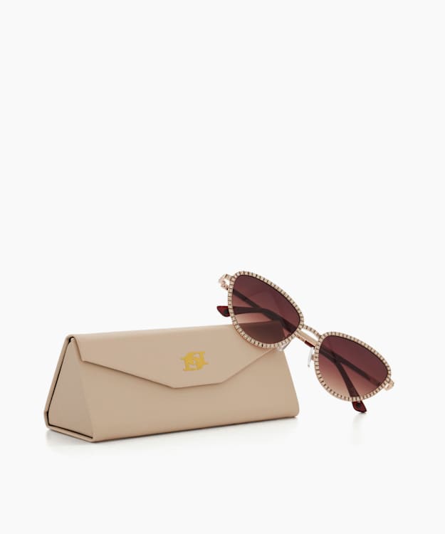 Dune London Glinting - Gold Diamante Embellished Sunglasses