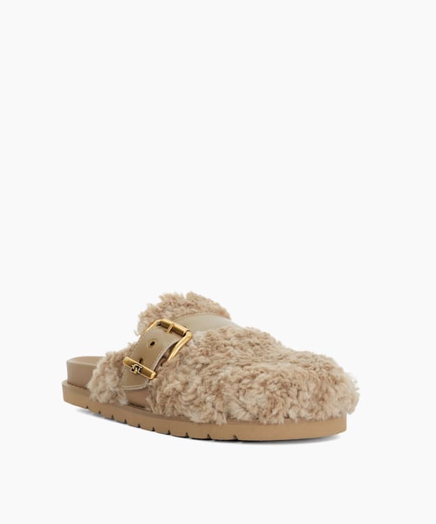 Dune London Glorria - Camel Borg Finish Buckle Sliders