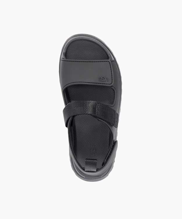 Dune London Goldenglow - Black Double Strap Chunky Sandals