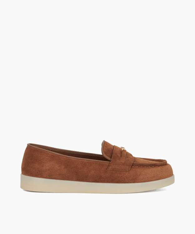 dune london Graciela - Tan Suede Snaffle Trim Casual Loafers