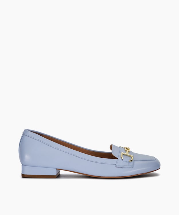 dune london Graice - Blue Branded Snaffle Trim Square Toe Loafer
