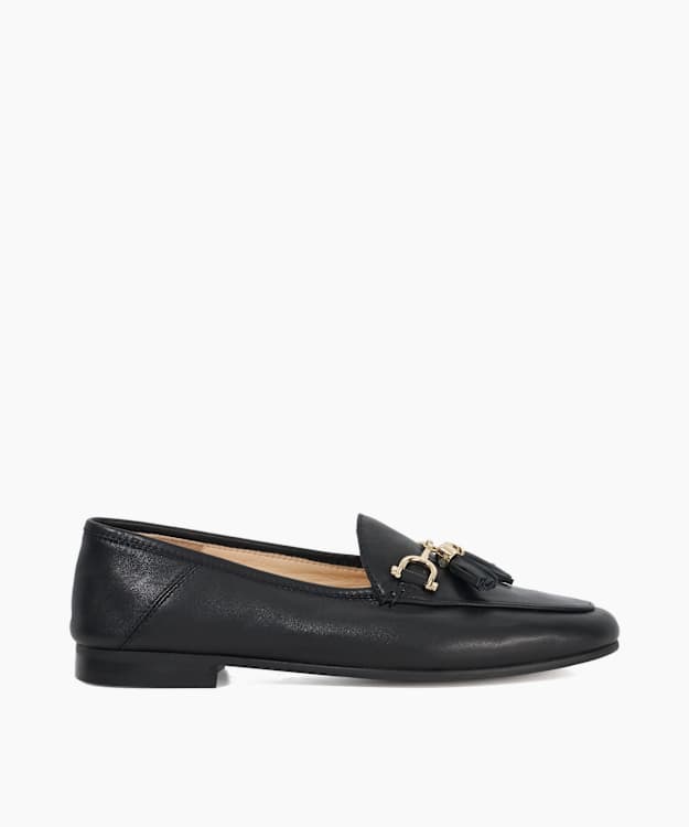 dune london Greysons - Black Metal Trim Snaffle Loafers