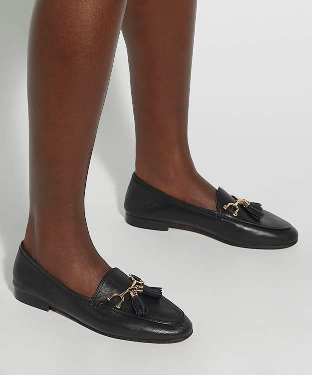 Dune London Greysons - Black Wide Fit Snaffle Trim Loafers