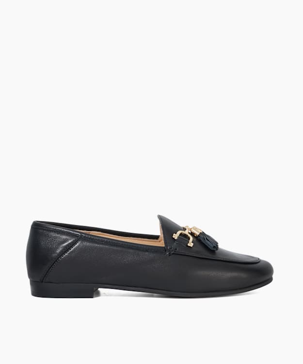 dune london Greysons - Black Wide Fit Snaffle Trim Loafers