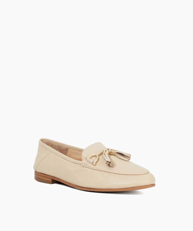 Dune London Greysons - Ecru Metal Trim Snaffle Loafers