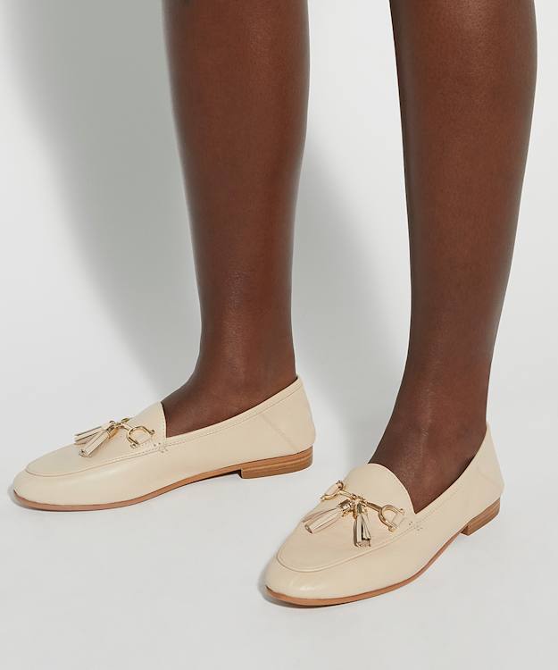 Dune London Greysons - Ecru Metal Trim Snaffle Loafers