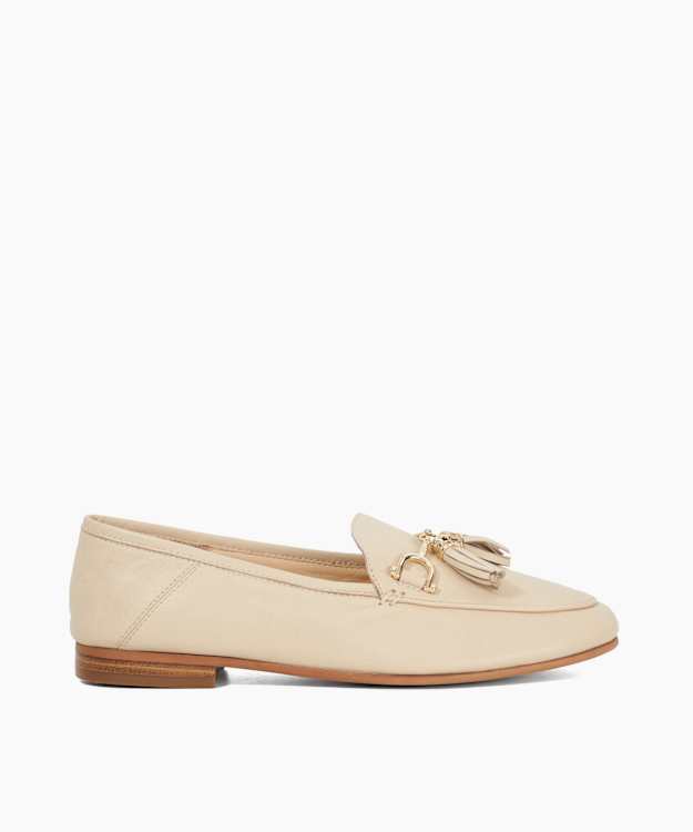 dune london Greysons - Ecru Metal Trim Snaffle Loafers