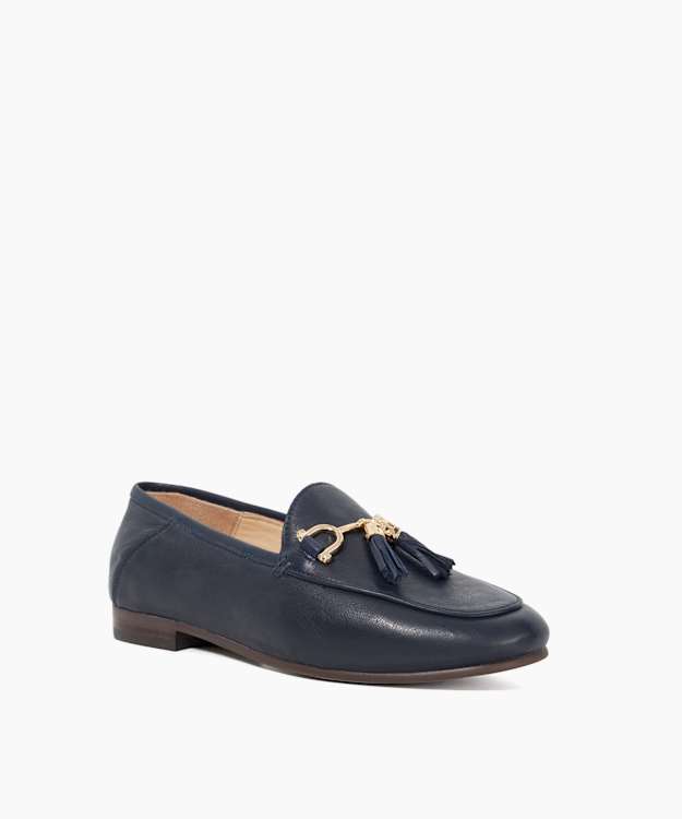 Dune London Greysons - Navy Wide Fit Snaffle Trim Loafers
