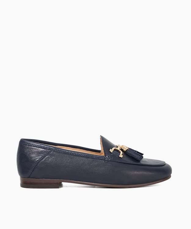 dune london Greysons - Navy Wide Fit Snaffle Trim Loafers