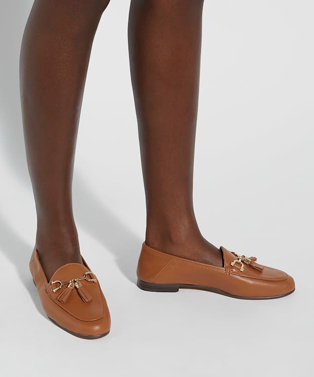 Dune London Greysons - Tan Metal Trim Snaffle Loafers