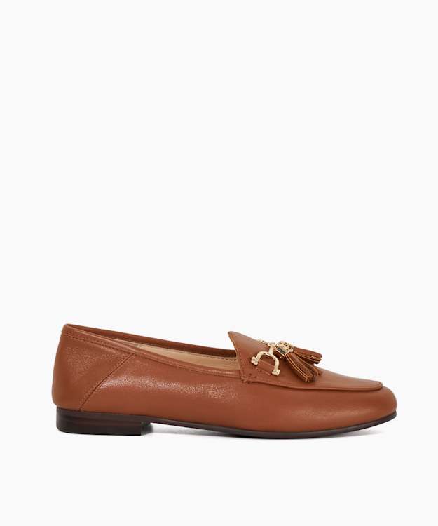 dune london Greysons - Tan Metal Trim Snaffle Loafers