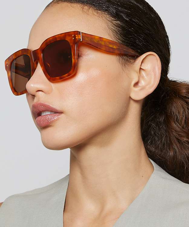 Dune London Guessing - Amber Premium Oversized Acetate Sunglasses