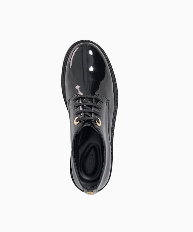 Dune London Guillo - Black Patent Lace-Up With Cleated Sole