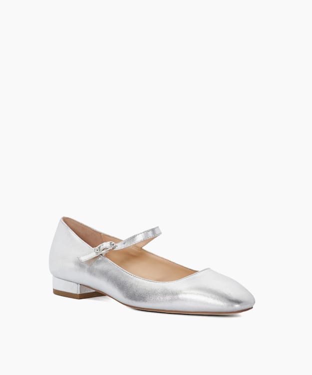Dune London Habbs - Silver Silver Low Heel Mary Janes