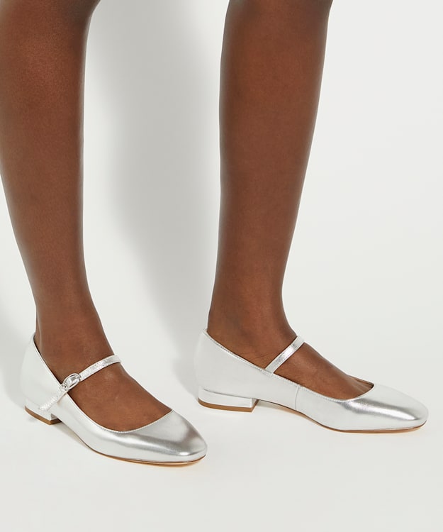 Dune London Habbs - Silver Silver Low Heel Mary Janes
