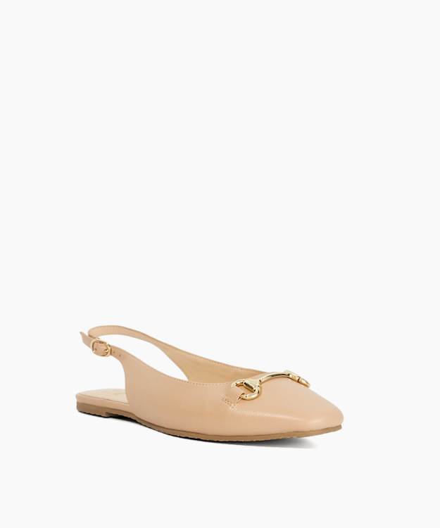 Dune London Halleys - Blush Square Toe Slingback Ballet Flats