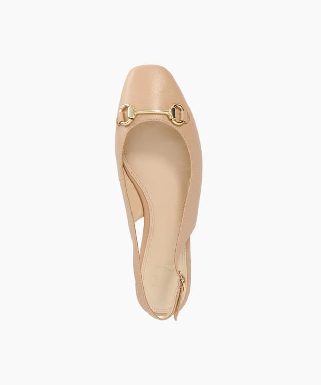 Dune London Halleys - Blush Square Toe Slingback Ballet Flats