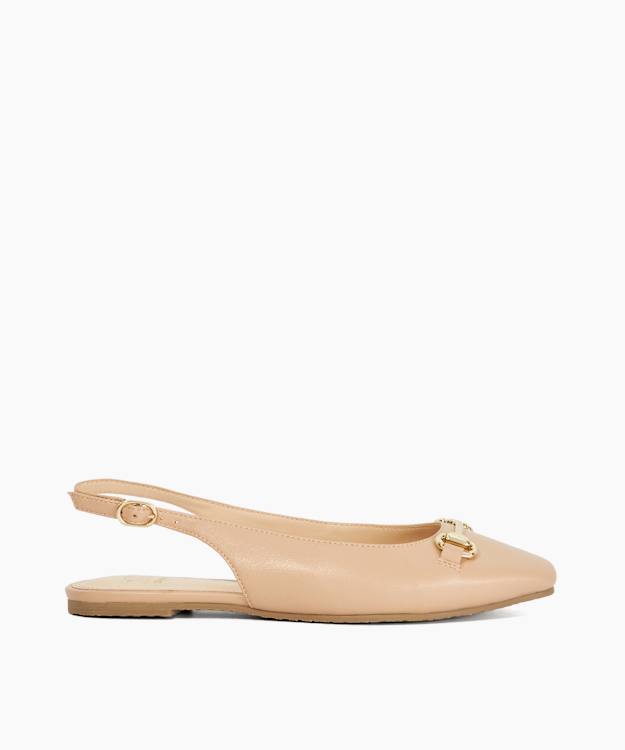 dune london Halleys - Blush Square Toe Slingback Ballet Flats