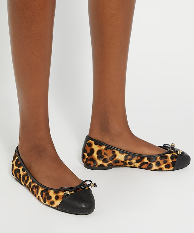 Dune London Hallo - Leopard Charm-Detail Ballet Shoes
