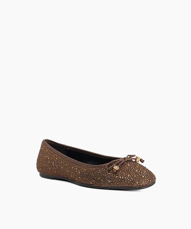 Dune London Halt - Bronze Chisel Toe Slip On Ballet Flats