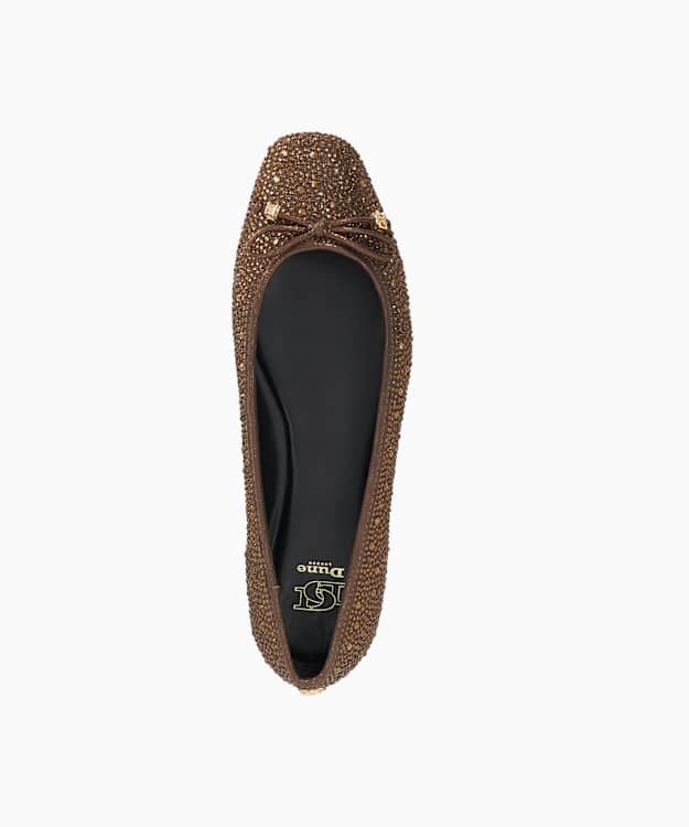 Dune London Halt - Bronze Chisel Toe Slip On Ballet Flats