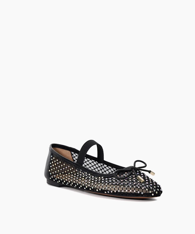Dune London Happening - Black Embellished Ballet Pumps