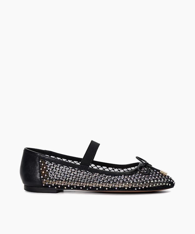 dune london Happening - Black Embellished Ballet Pumps