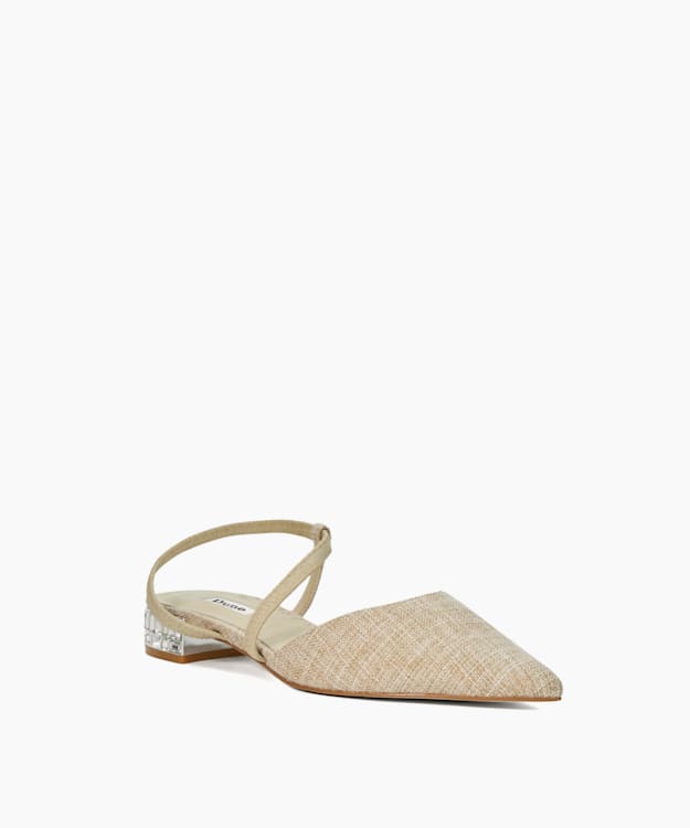 Dune London Harlem - Natural Jewel Embellished Open Courts