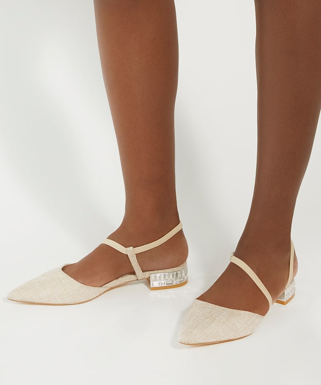 Dune London Harlem - Natural Jewel Embellished Open Courts