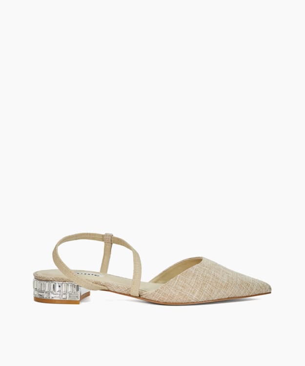 dune london Harlem - Natural Jewel Embellished Open Courts