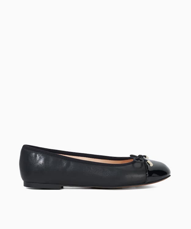dune london Highest - Black Wide Fit Round Toe Ballet Flats