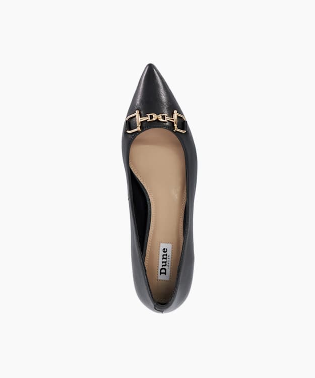 Dune London Hillingdon - Black Snaffle Trim Pointed Flats
