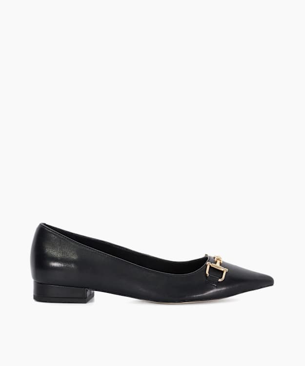dune london Hillingdon - Black Snaffle Trim Pointed Flats