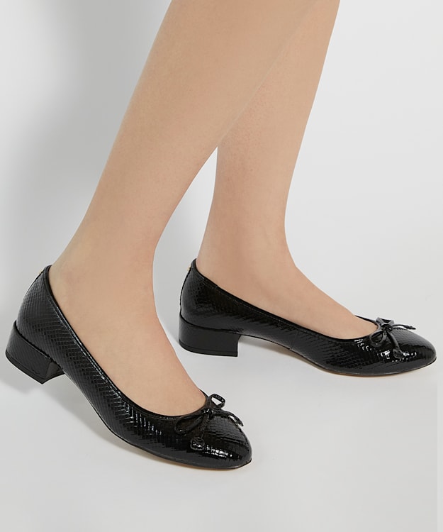Dune London Hollies - Black Low Block Heel Ballet Flats