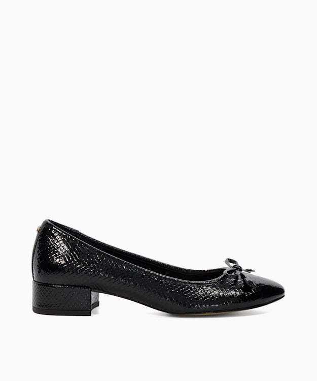 dune london Hollies - Black Low Block Heel Ballet Flats