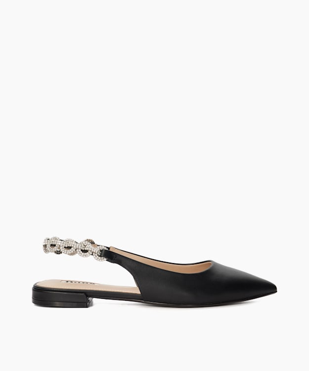 dune london Hollywood - Black Crystal Embellished Slingbacks