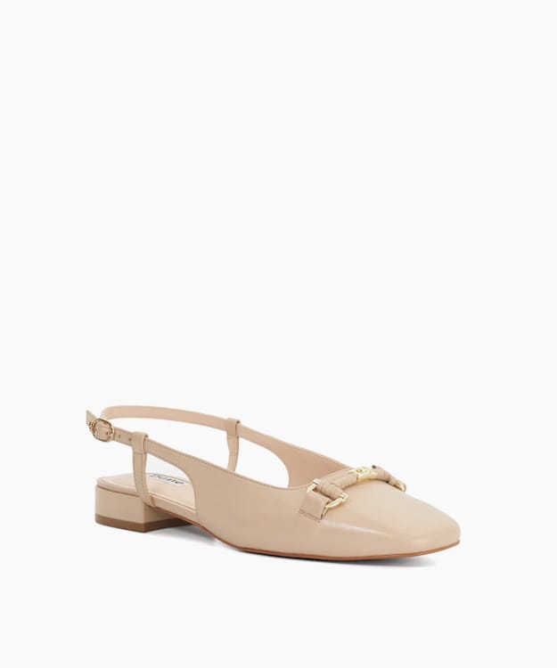 Dune London Hype - Cream Sling Back Snaffle Trim Flats