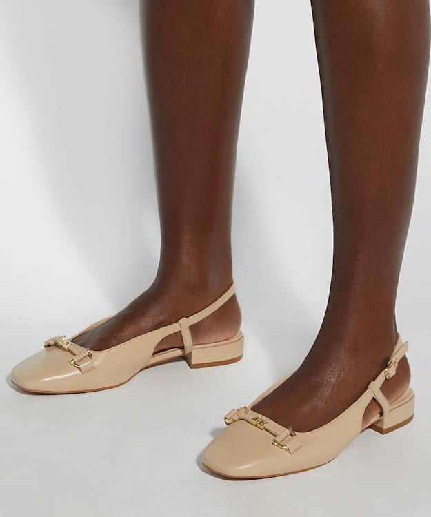 Dune London Hype - Cream Sling Back Snaffle Trim Flats