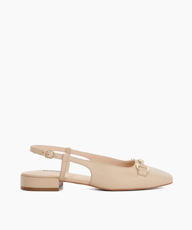 dune london Hype - Cream Sling Back Snaffle Trim Flats